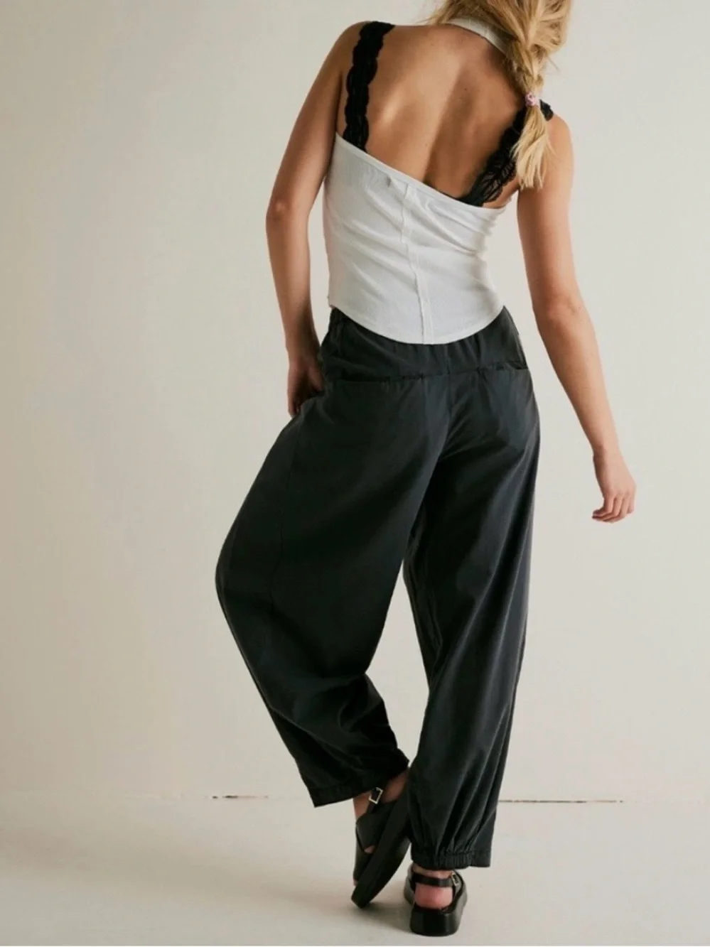 Free People To The Sky Parachute Pants Size Small Color Black - Picture 2 of 5